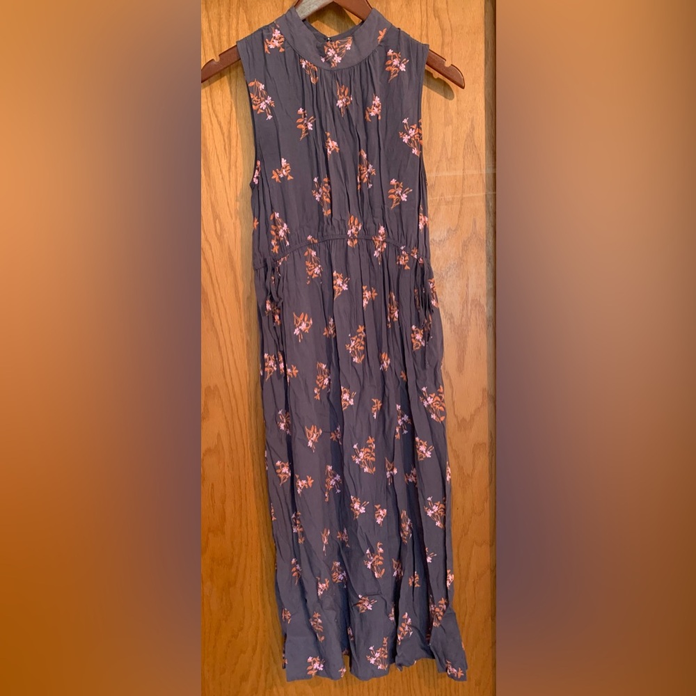 a new day Sleeveless Floral Maxi Dress - Gray and Coral